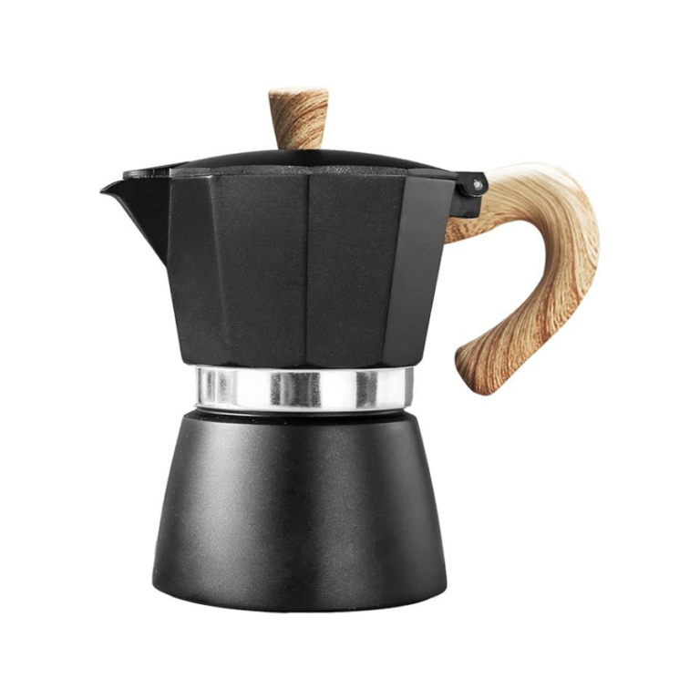 Italian-Style Moka Pot Espresso Maker with Wooden Handle