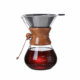 Wooden Glass Pour Over Coffee Maker with Stainless Steel Filter